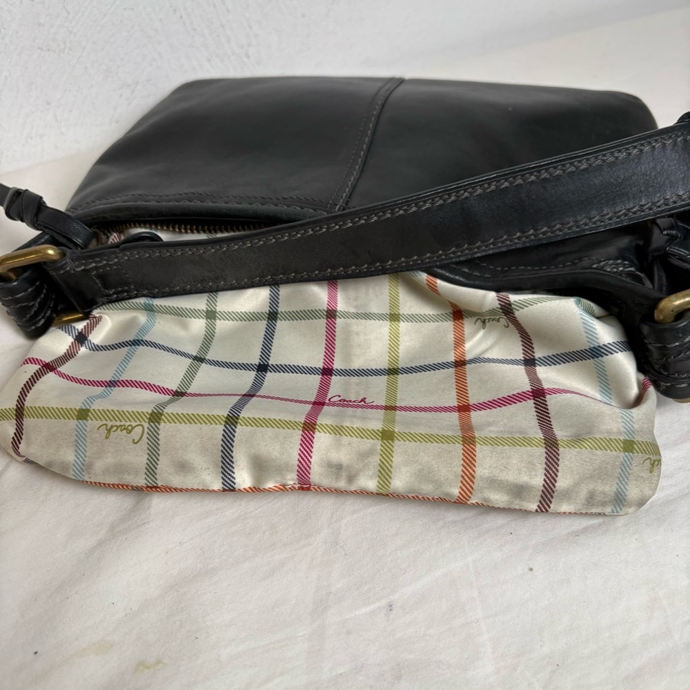 Coach 11415 Vintage Bleecker Bleeker Tattersall Leather Hobo Shoulder Bag Purse - Picture 7 of 12